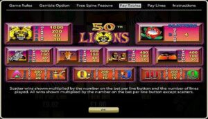 PLAY 50 LIONS FREE SLOT GAME 4