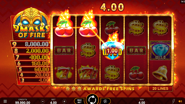 PLAY 9 MASKS OF FIRE FREE SLOT GAME 7