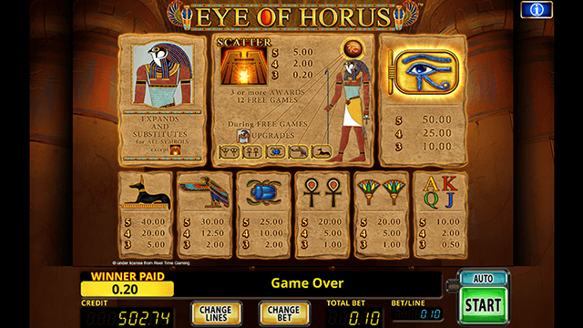 PLAY EYE OF HORUS FREE SLOT GAME 8