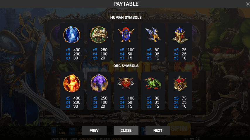 PLAY THE GREAT CONFLICT FREE SLOT GAME 5