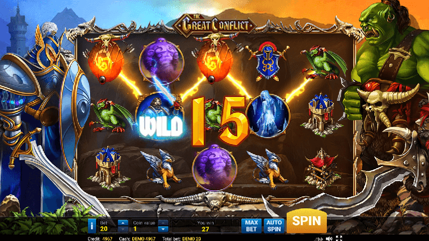 PLAY THE GREAT CONFLICT FREE SLOT GAME 4